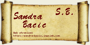 Sandra Bačić vizit kartica